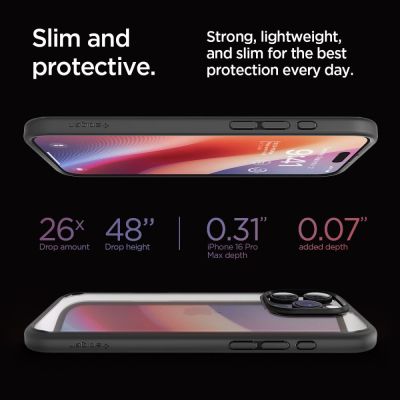 13. Spigen Ultra Hybrid-Hülle für iPhone 16 Pro Max – Mattschwarz