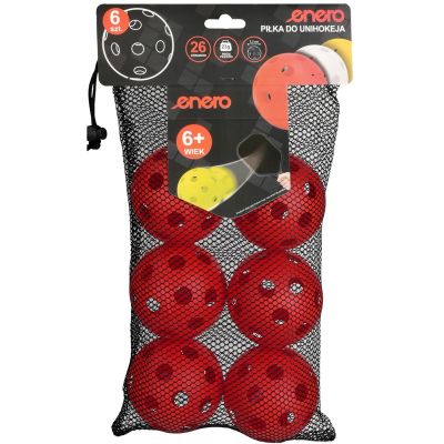 2. UNIHOC Spielbälle Rot Enero 6 Stück