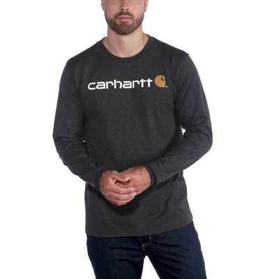 Carhartt Core Logo T-Shirt Langarm - Carbon Heather