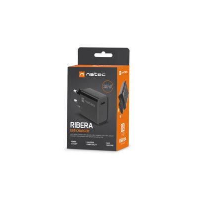 NATEC RIBERA USB-C 20W POWER DELIVERY SCHWARZES LADEGERÄT NUC-2060