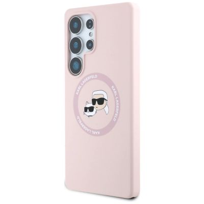 2. Karl Lagerfeld Silikon Double Heads And Circle MagSafe Samsung Galaxy S25 Ultra Hülle rosa