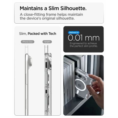 12. Spigen Ultra Hybrid Pro MagSafe Hülle für iPhone Duo – Transparent und Weiß