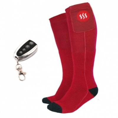 12. GLOVII Powerbank-Heizsocken, Größe M (35-40), Rot, inklusive Batterien, Ladegerät und Fernbedienung, GQ3M