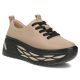 Damen-Sneaker aus Leder mit taupefarbenem Plateau, Modell Filippo DP8006