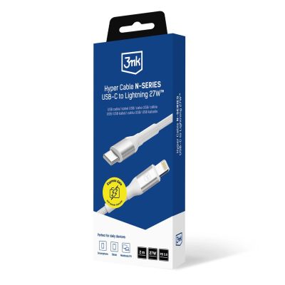 8. 3mk Hyper Cable N-SERIES USB-C / Lightning 2m PD 3.0 9V / 3A 27W - weiß