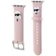 3. Karl Lagerfeld 3D Rubber Karl&Choupette Heads Armband für Apple Watch 42/44/45/49 mm – Rosa