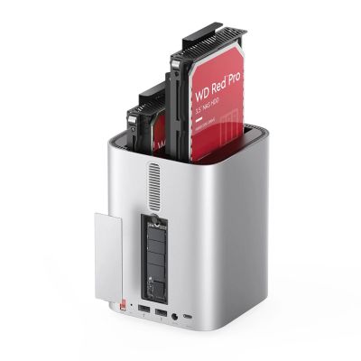 4. Orico MiniTower Dockingstation mit Festplatteneinschüben für bis zu 56 TB – Silber