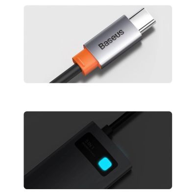 23. Baseus Metal Gleam Series 5-in-1 Multifunktions-HUB USB Typ C - USB Typ C Stromversorgung 100 W / HDMI 4K 30 Hz / 3x USB 3.2 Gen 1 (CAHUB-CX0G)