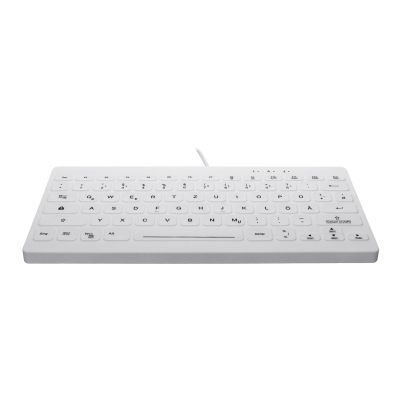 3. CHERRY AK-C4112 – Kompakte medizinische Tastatur, Hintergrundbeleuchtung, USB, QWERTZ-Tastatur, Deutsch, weiß