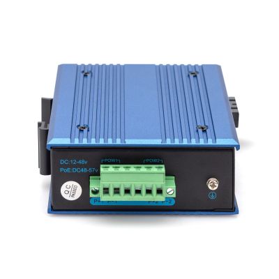 4. Industrieller Medienkonverter 1000Base-TX PoE 30W - 1000Base-FX SFP (ohne Modul) DIN erweiterter Temperaturbereich