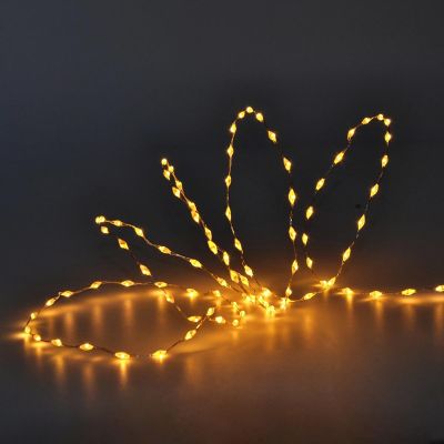 2. Batteriebetriebene Lichterkette mit 90 warmweißen LEDs, blinkend, LUCA