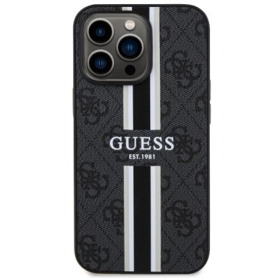 3. Guess GUHMP13XP4RPSK iPhone 13 Pro Max 6,7" schwarz/schwarzes Hardcase 4G bedruckte Streifen MagSafe