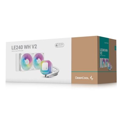 6. DeepCool LE240 WH V2 All-in-One-Flüssigkeitskühler für Prozessoren, 12 cm, Weiß, 1 Stück.