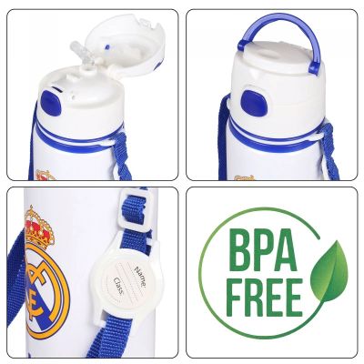 7. Real Madrid Aluminiumflasche mit Mundstück und Tragegurt 600 ml RM00005