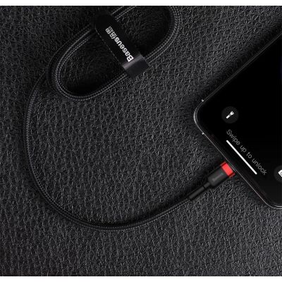 16. Baseus CATLKLF-G1 Lightning – USB-C PD QC-Kabel 18 W 480 Mbit/s 1 m – Schwarz und Grau