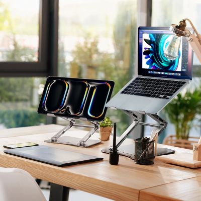 10. Wozinsky WRS-CPY75DSS Laptop- und Tablet-Ständer aus Aluminium + kostenloser Smartphone-Ständer – Silber