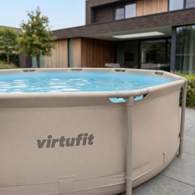 5. VIRTUFIT RUNDER POOL 244 CM MIT FILTPUMPE BEIGE