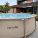 5. VIRTUFIT RUNDER POOL 244 CM MIT FILTPUMPE BEIGE