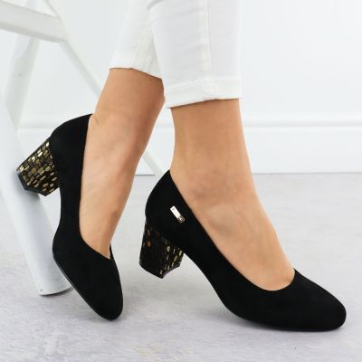 17. Sergio Leone W SK314D Wildleder Pumps mit Absatz Schwarz