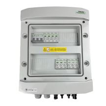 Hermetische IP65-EMITER-Anschlussbox für DC/AC mit Noark 1000V DC-Überspannungsableiter Typ 2, 2 x PV-String, 2 x MPPT // Noark AC-Begrenzer Typ 2, 10A 3-phasig