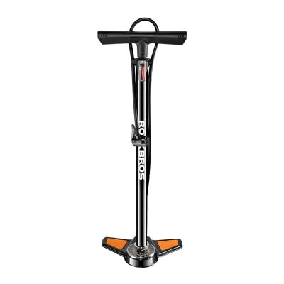 Rockbros GP6532B Standpumpe mit Manometer – Schwarz und Orange
