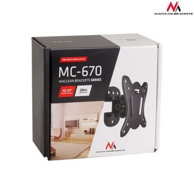 6. Maclean MC-670 TV-Wandhalterung (Wandmontage, neigbar - 27"; max. 20 kg)