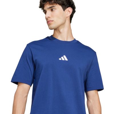 11. Herren adidas Essentials Small Logo Single Jersey T-Shirt blau JF1093