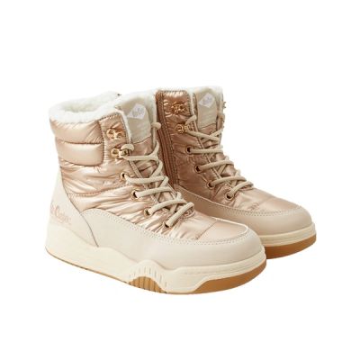 3. Lee Cooper Damen-Winterstiefel, metallisch gefütterte Stiefeletten mit Reißverschluss