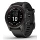 Garmin Fenix 7S Pro 42 mm Saphirgrau Titan DLC Uhr mit schwarzem Armband
