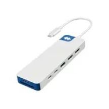 HyperDrive Flex Dual 4K HDMI 9-Port Dockingstation, Weiß/Blau | HD4103BUGL | Anzahl der HDMI-Anschlüsse: 2