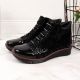 4. Damen-Lederboots mit Warmfutter und Print, schwarz, Filippo