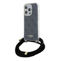 Guess Crossbody Cord 4G Print Hülle für iPhone 15 Pro – Schwarz