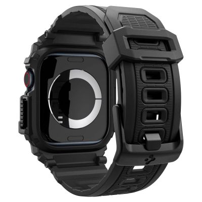 2. Spigen Rugged Armor Pro Gehäuse mit Armband für Apple Watch 10 (42 mm) – Schwarz