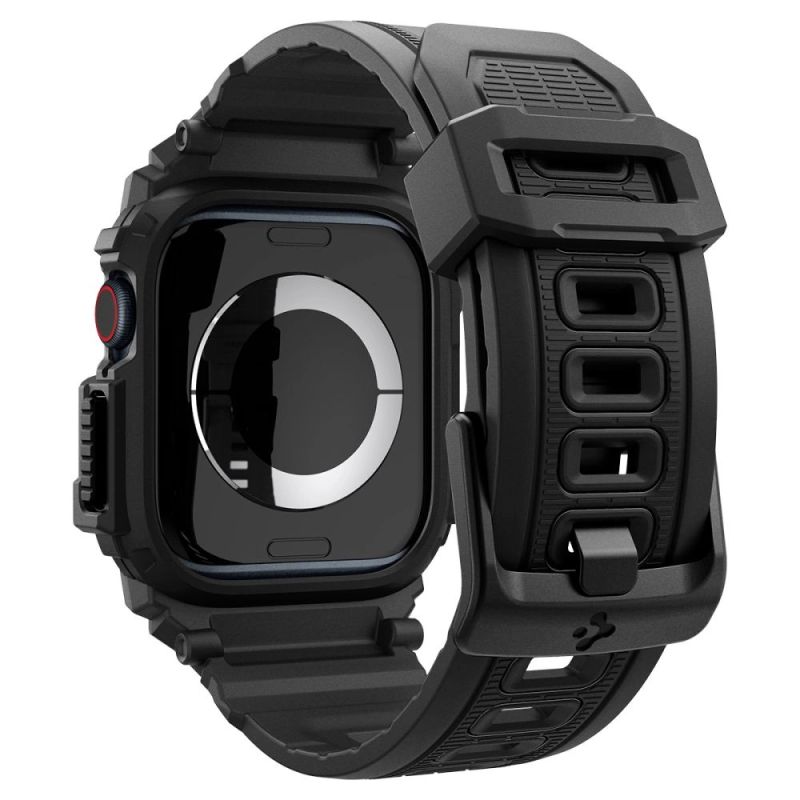 2. Spigen Rugged Armor Pro Gehäuse mit Armband für Apple Watch 10 (42 mm) – Schwarz
