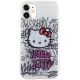 3. Hello Kitty IML Kitty On Bricks Graffiti Hülle für iPhone 11 / Xr – weiß