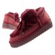 D.Franklin Damen Winter Schneestiefel, modisches Fellfutter, Burgund