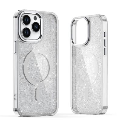 2. Glitter Case MagSafe für iPhone 16 – weiß mit Glitzer