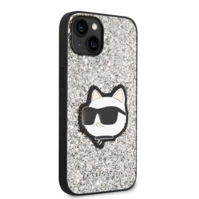 4. Karl Lagerfeld KLHCP14MG2CPS iPhone 14 Plus 6,7" Silber/Silber Hardcase Glitter Choupette Patch