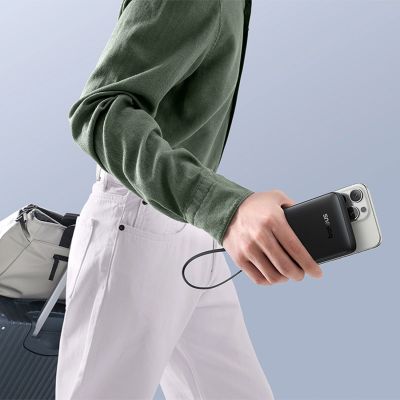 11. Baseus Bipow 2 10000mAh 20W Powerbank mit Digitalanzeige und integriertem USB-C-Kabel – Schwarz