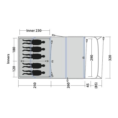 3. Outwell Florida 5 Air 5-Personen-Tunnelzelt (grün)