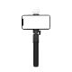 24. Selfie-Stick WH1YXS Teleskopstativ 1 m mit runder Lampe und Telefonhalter – Schwarz