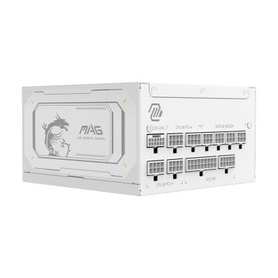 6. MSI MAG A1000GL PCIE5 Netzteilmodul, weiß, 1000 W, 24-polig, ATX, Weiß