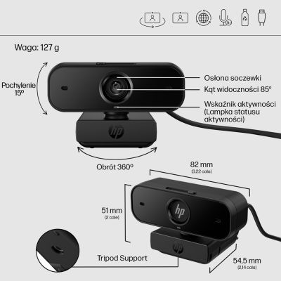 9. HP 430 Full HD Webcam USB Schwarz 77B11AA