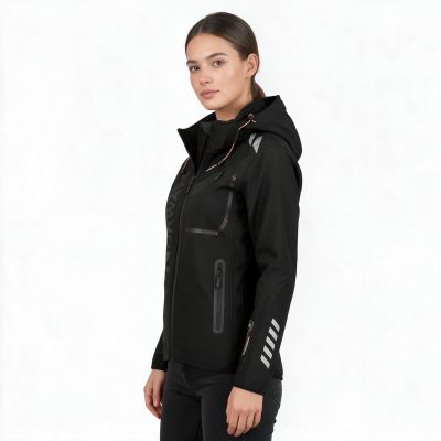 6. Damen-Softshelljacke Geographical Norway Reine Femme, sportlich, Outdoor, schwarz (WW2621F-GN-BLACKBLACK)