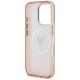 7. Guess IML Metal Glitter 4G Circle Triangle MagSafe Case für iPhone 16 Pro - Rosa