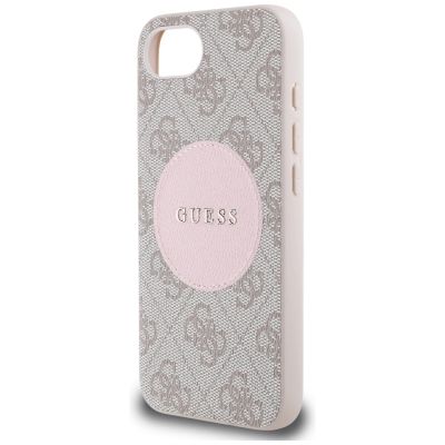 6. Guess 4G Circle Classic Logo MagSafe iPhone 16e Hülle - Rosa