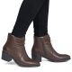 6. Braune Damen-Ankle-Boots aus Leder mit Blockabsatz, Modell Rieker 73953-27