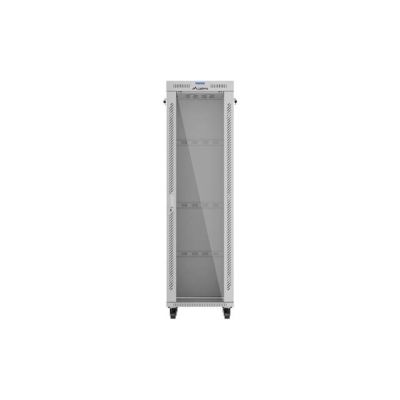 12. LANBERG Standschrank 19" 42U 600x600 Graue Glastür LCD (Flatpack) V2