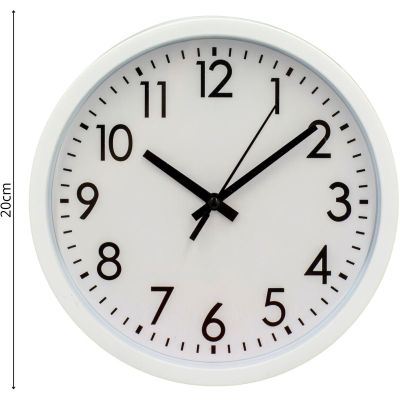 7. PP Wanduhr 20 cm Weiß