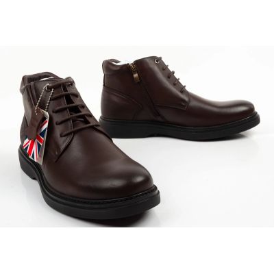 7. Lee Cooper Herrenschuhe, elegante braune Leder-Stiefeletten mit Isolierung